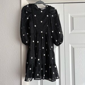 Zara girls black and white dress